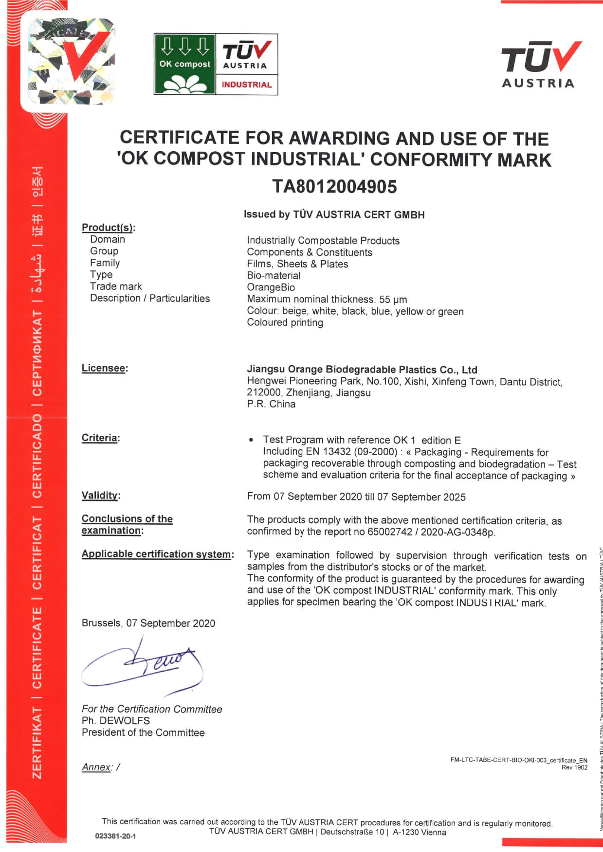OK COMPOST INDUSTRIAL-TA8012004905-Films,Sheets,Plates